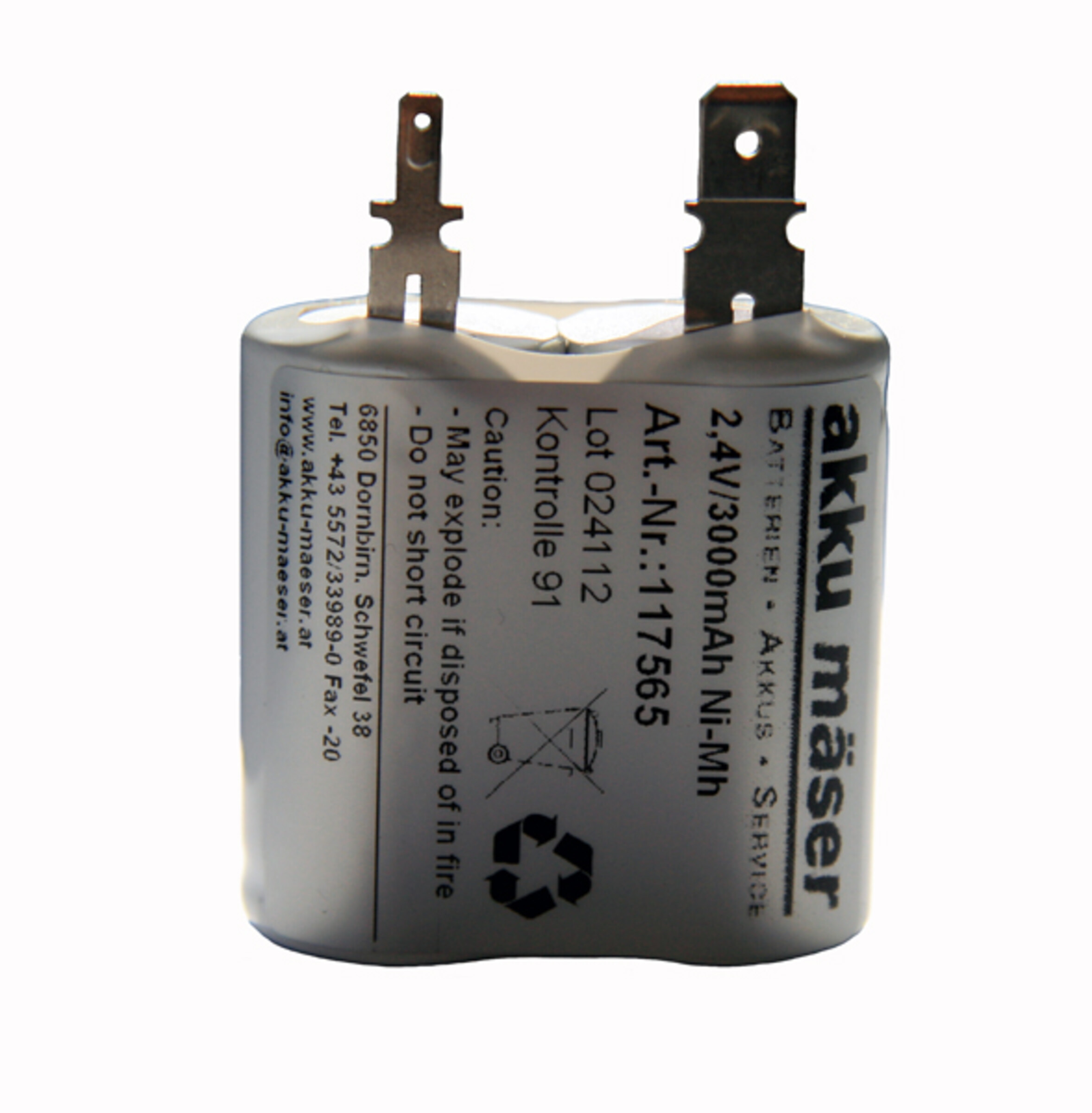 Zumtobel Nachbauakku 04797088 (Faston -2,8/+6,3), Art.-Nr. 300168 - Akku Mäser - B2B-Shop