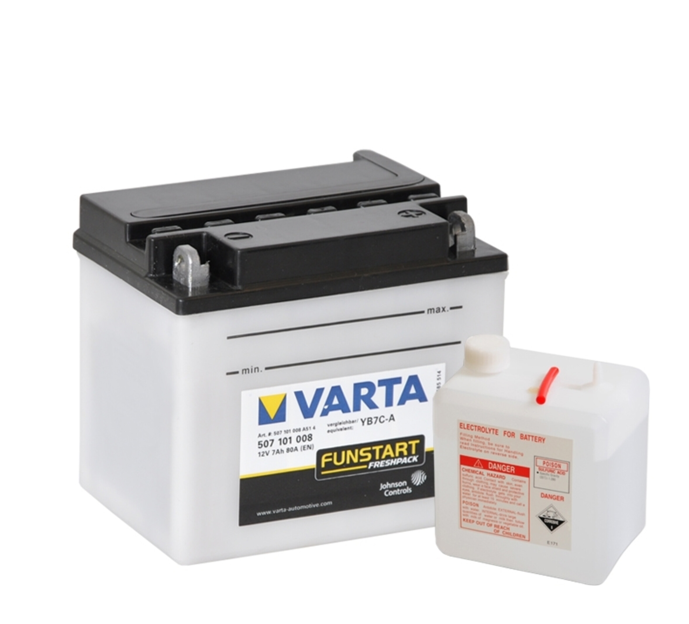 Varta YB7C-A Dry+Acidpack, Art.-Nr. 503465 - Akku Mäser - B2B-Shop