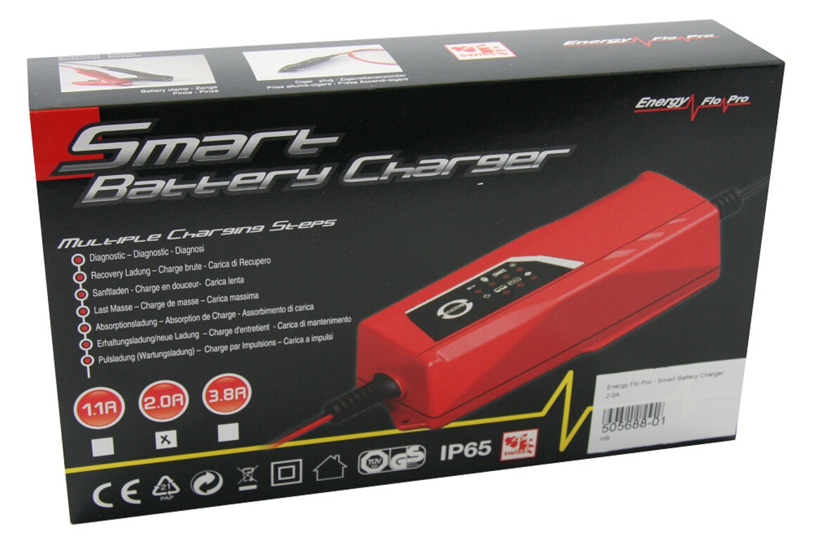 Energy Flo Pro - Smart Battery Charger 2.0A, Art.-Nr. 505688 - Akku Mäser - B2B-Shop