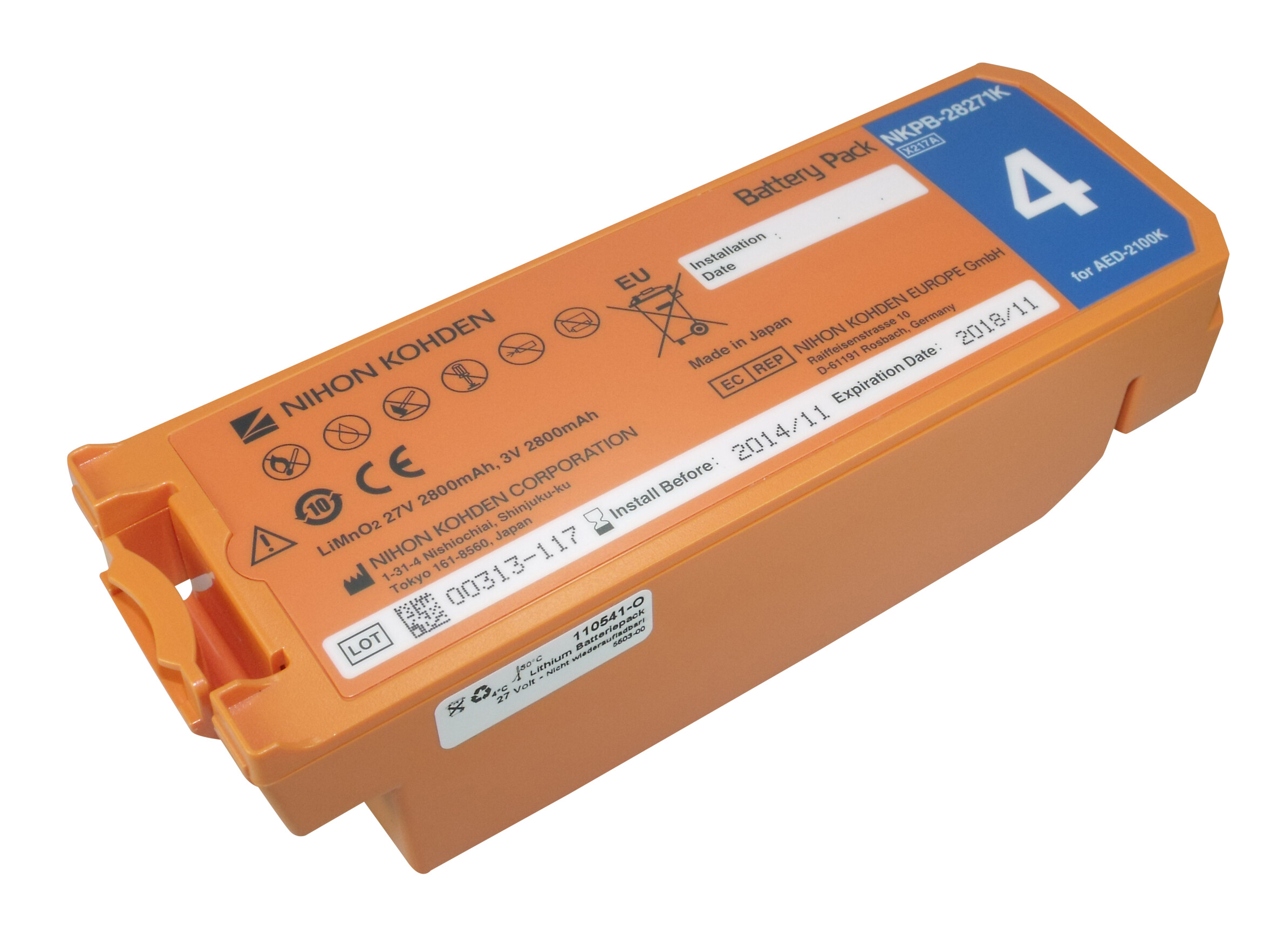 Nihon Kohden Cardiolife AED2100/Typ SB-214VK, Art.-Nr. 509204 - Akku Mäser - B2B-Shop