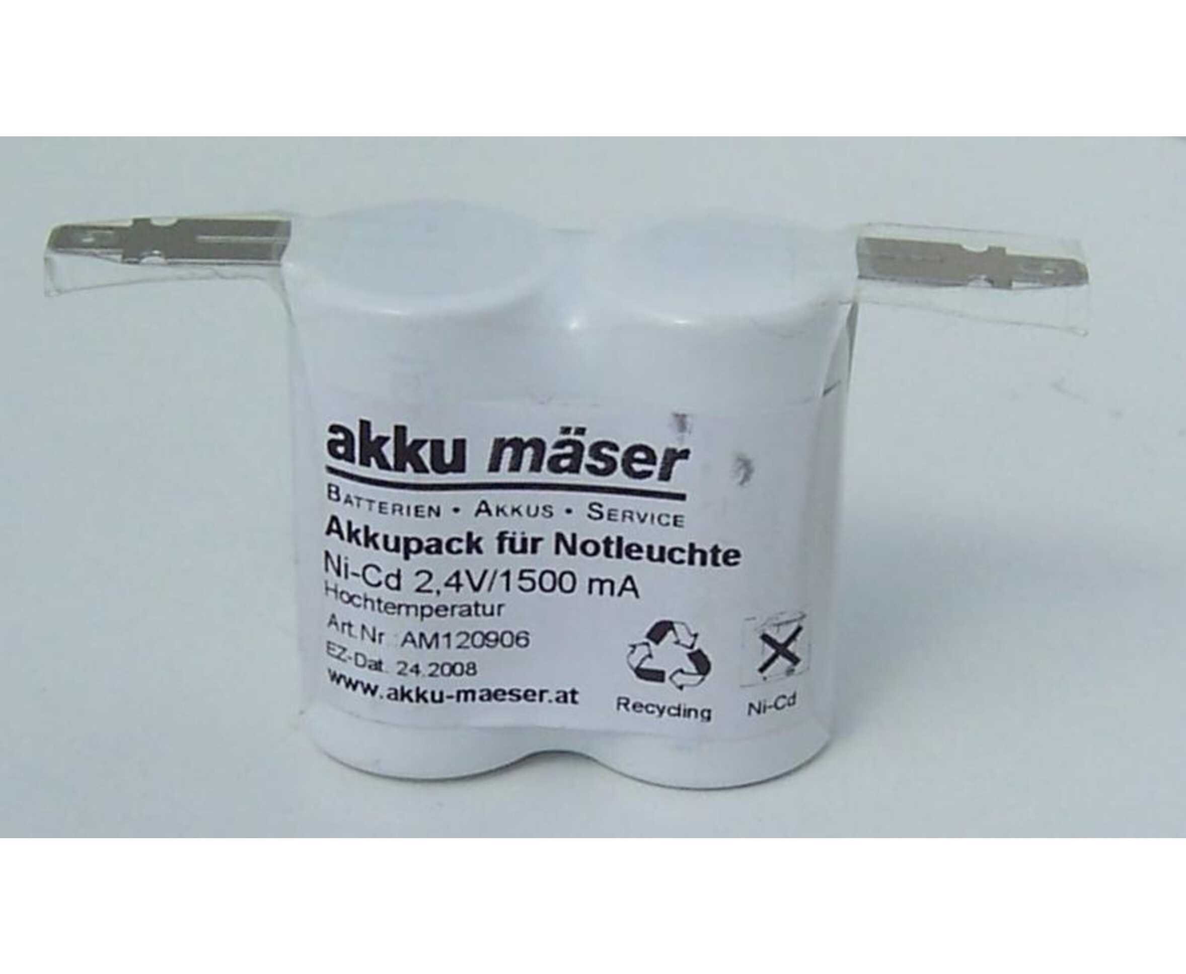 Notleuchtenakku - 2/SC1800-R m. 20cm Kabel, Art.-Nr. 300023 - Akku Mäser - B2B-Shop