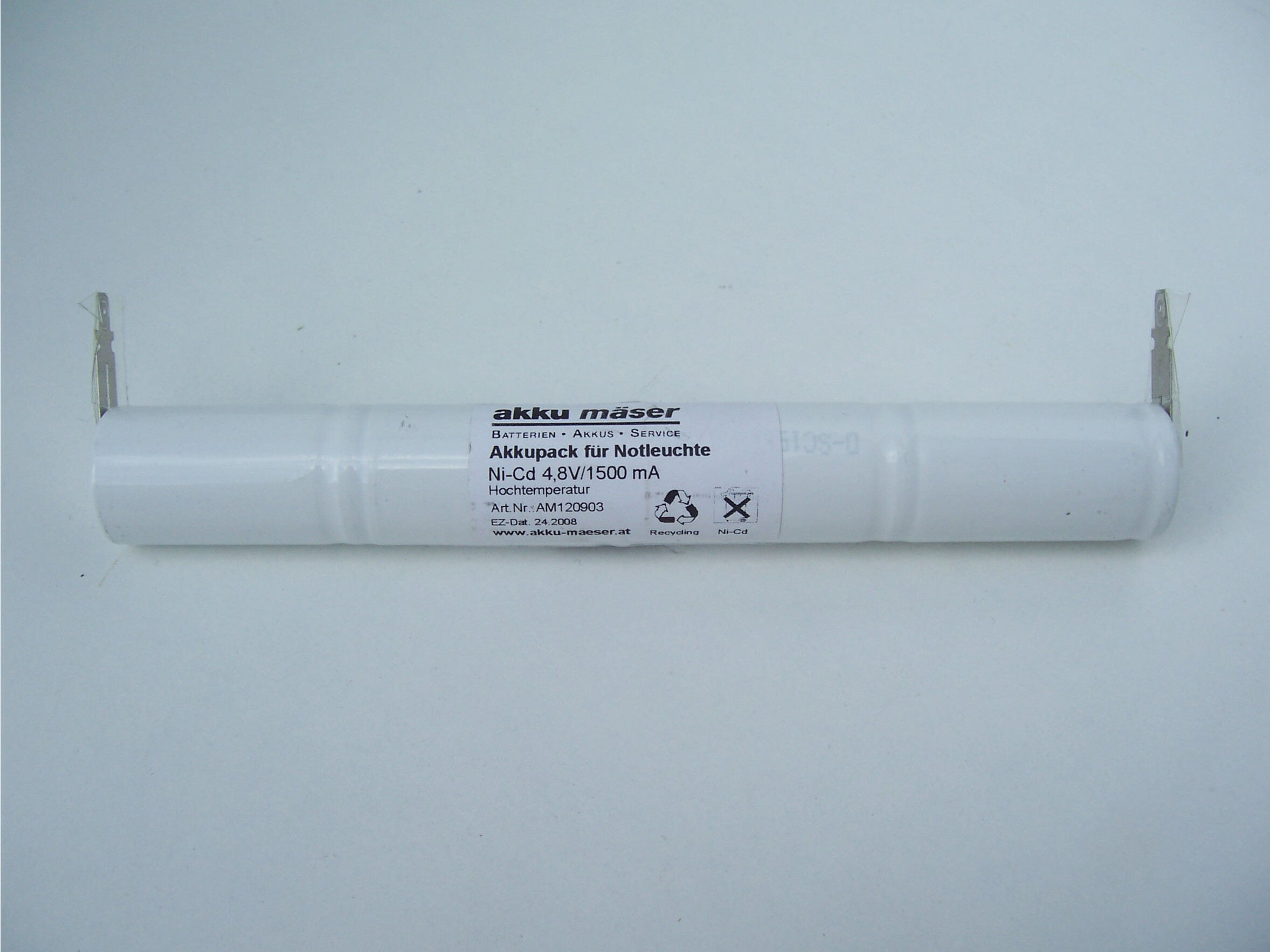 Notleuchtenakku - 4/C2500-S m. 20cm Kabel, Art.-Nr. 300059 - Akku Mäser - B2B-Shop