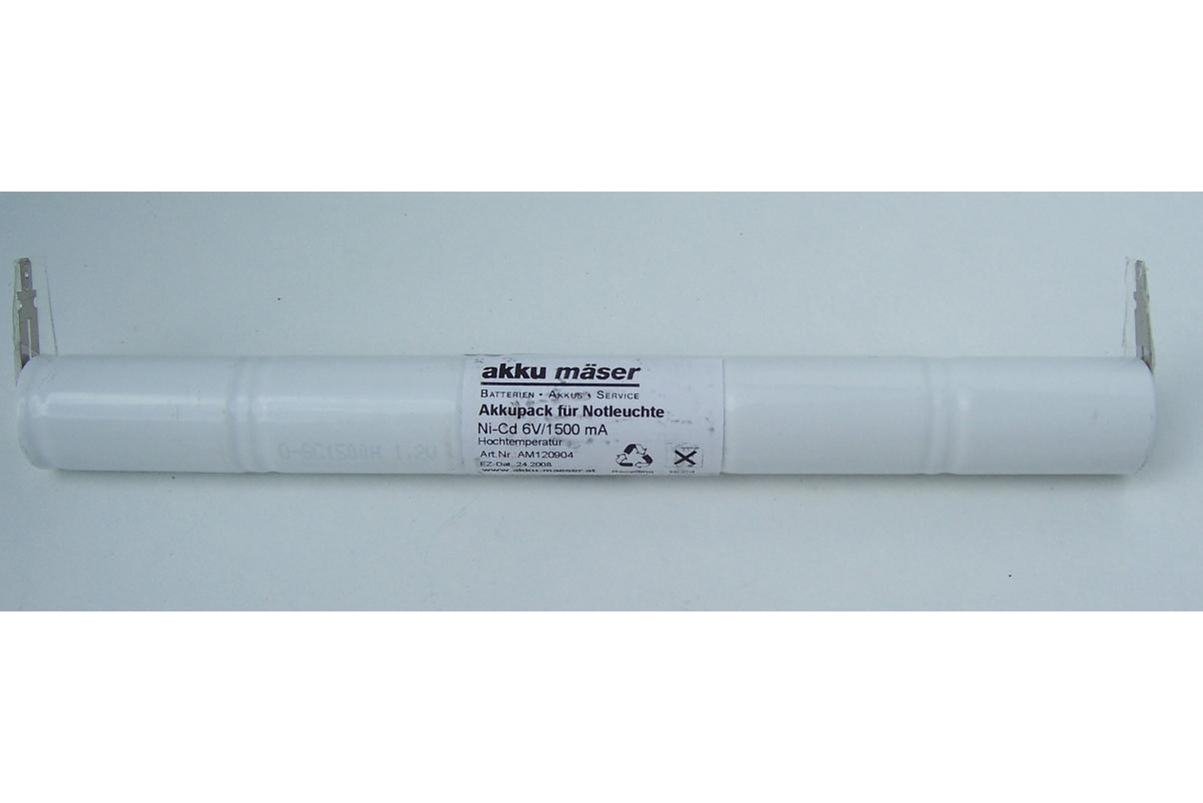 Notleuchtenakku - 5/C2500-S m. Lötfahne U-Form, Art.-Nr. 300075 - Akku Mäser - B2B-Shop