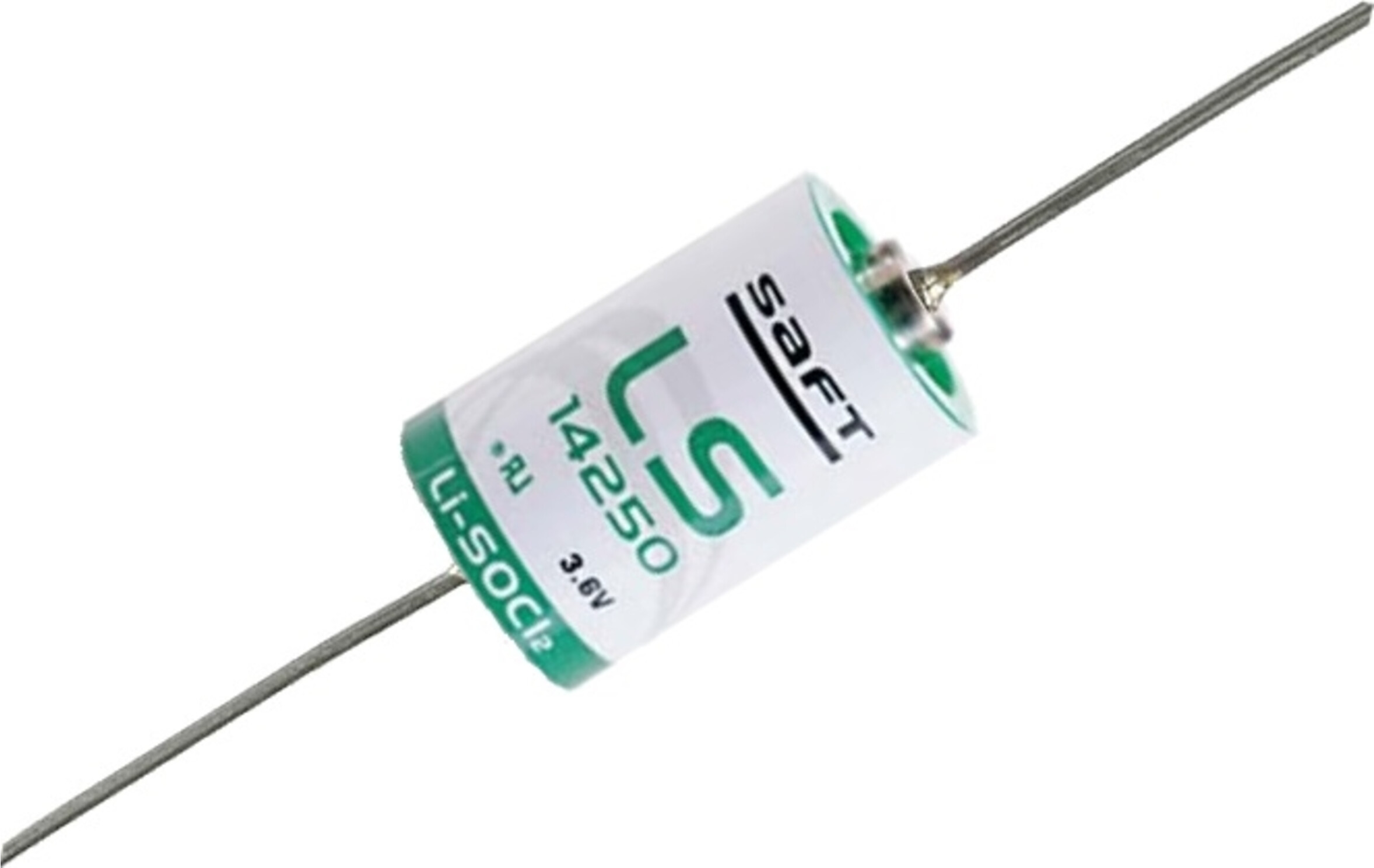 Saft Lithium Batterie LS14250-CNA mit Axialdraht, Art.-Nr. 1381 - Akku Mäser - B2B-Shop