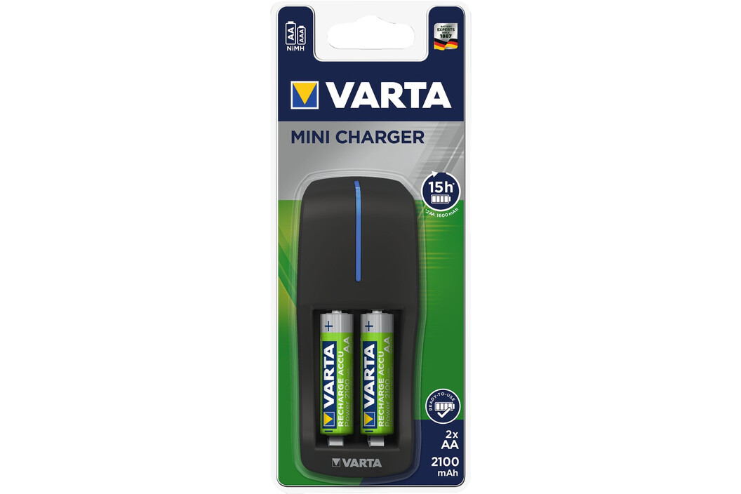 Varta 57646 Mini Charger + 2x AA 2100mAh, Art.-Nr. 513332 - Akku Mäser - B2B-Shop