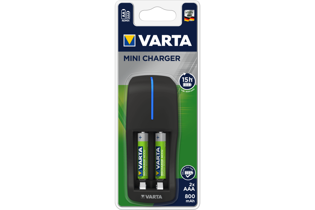 Varta 57646 Mini Charger + 2x AAA 800mAh, Art.-Nr. 513333 - Akku Mäser - B2B-Shop