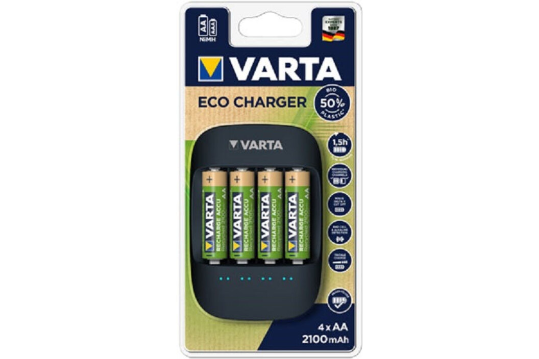 Varta 57680 Eco Charger + 4x AA 2100mAh, Art.-Nr. 513335 - Akku Mäser - B2B-Shop