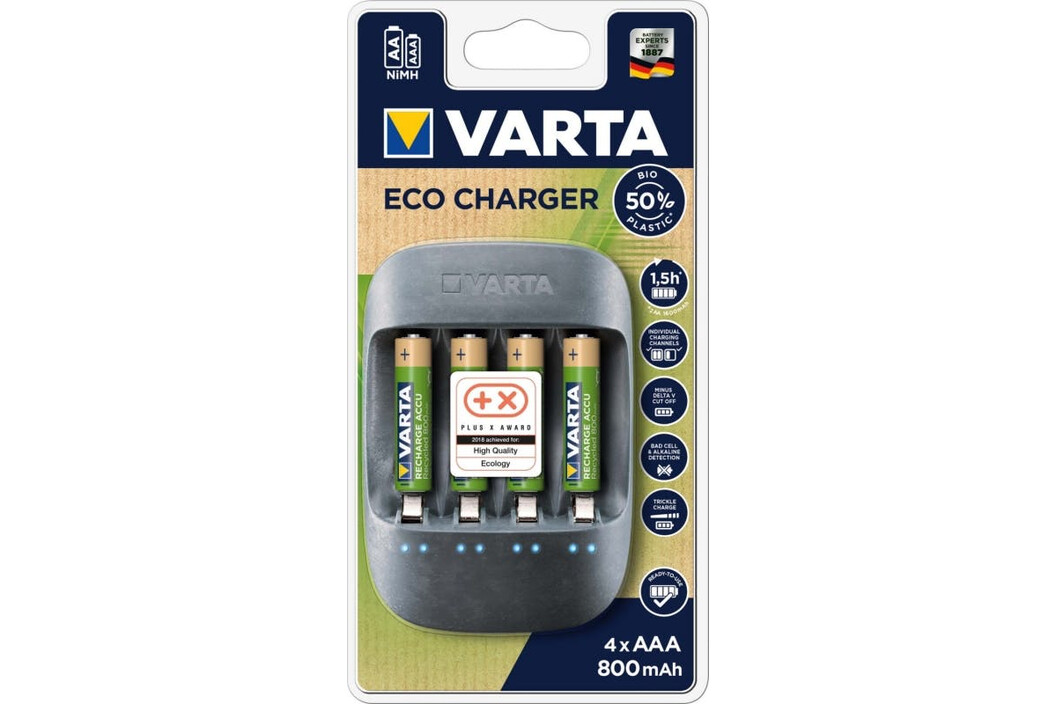 Varta 57680 Eco Charger + 4x AAA 800mAh, Art.-Nr. 513336 - Akku Mäser - B2B-Shop