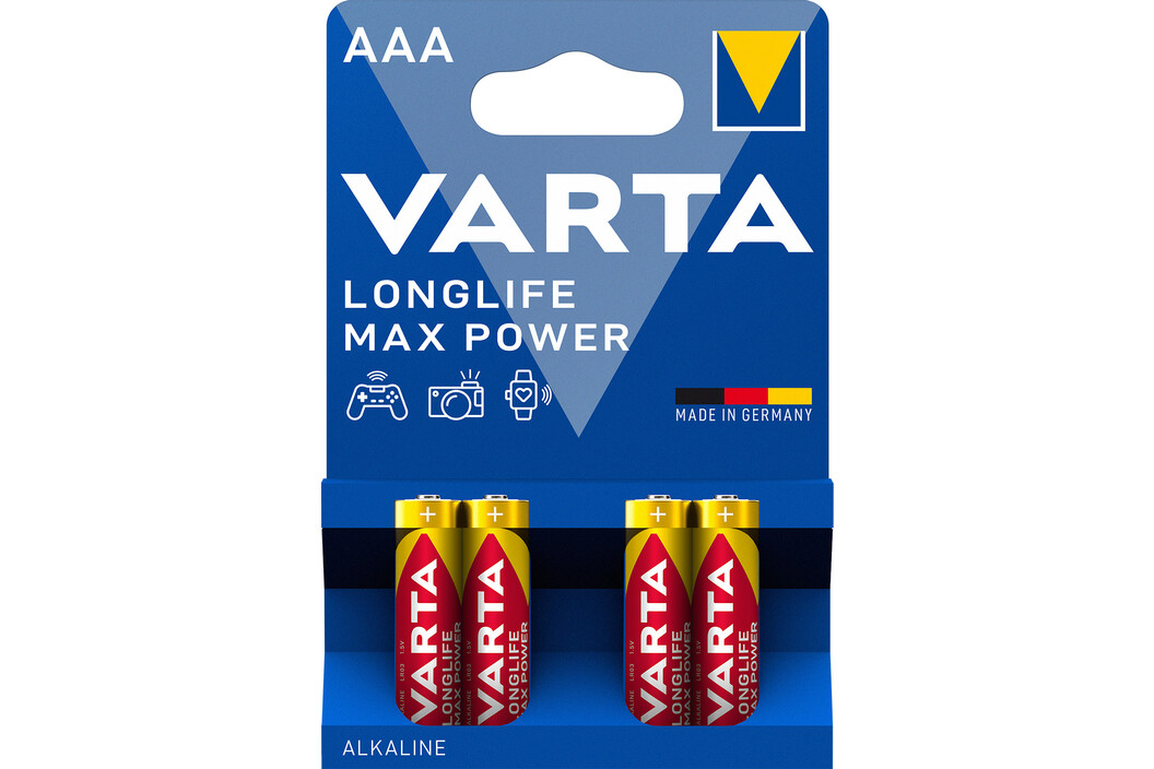 Varta 4703 Longlife Max Power AAA B4, Art.-Nr. 513186 - Akku Mäser - B2B-Shop