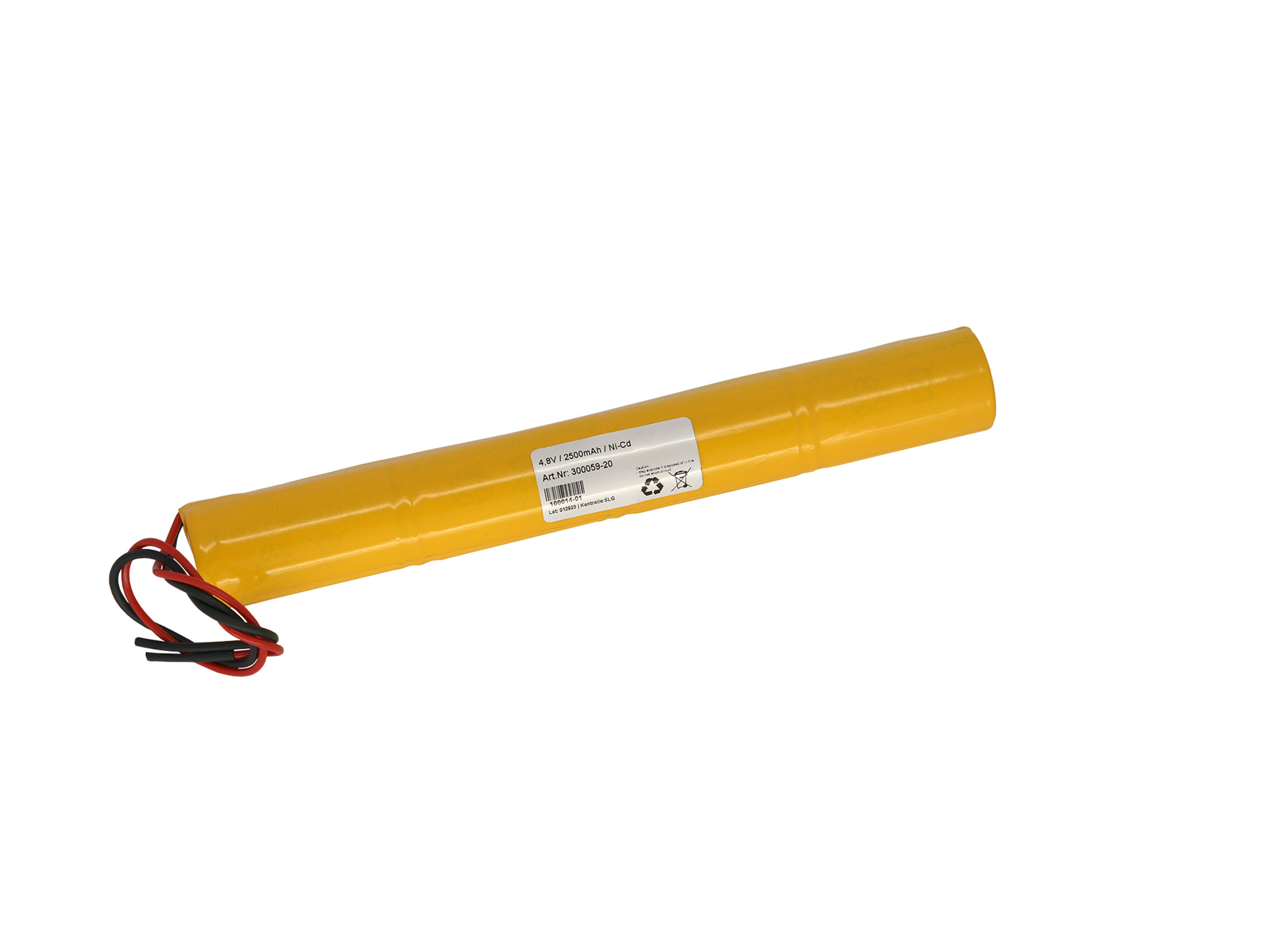 Notleuchtenakku - 4/C2500-S m. 20cm Kabel, Art.-Nr. 300059 - Akku Mäser - B2B-Shop