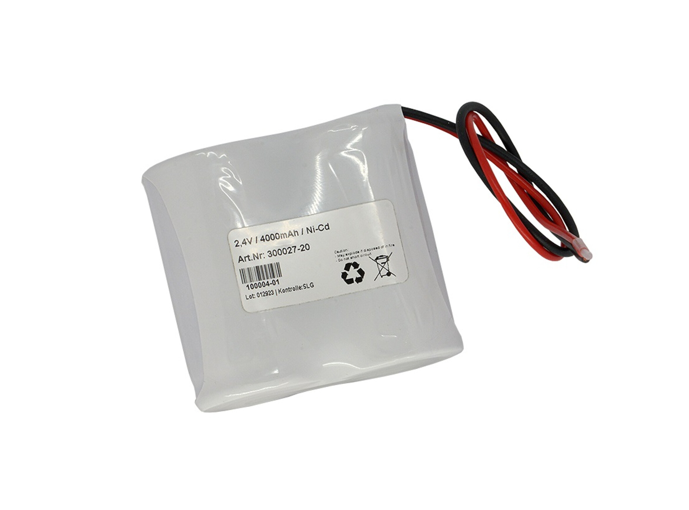 Notleuchtenakku - 2/D4000-R m. 20cm Kabel, Art.-Nr. 300027 - Akku Mäser - B2B-Shop