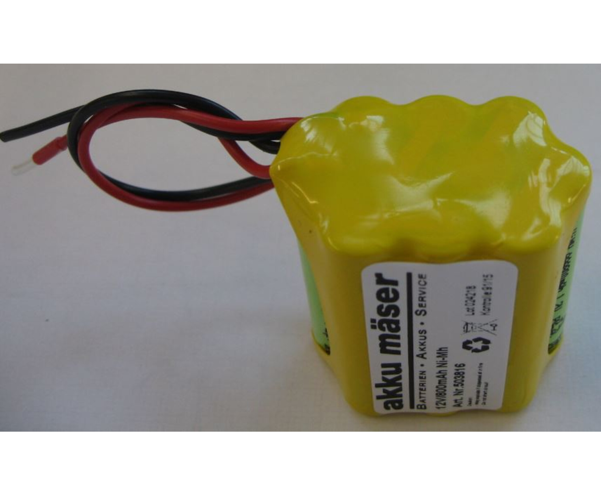 Notleuchtenakku - 10/AAA600-Trapez m. 30cm Kabel, Art.-Nr. 302643 - Akku Mäser - B2B-Shop