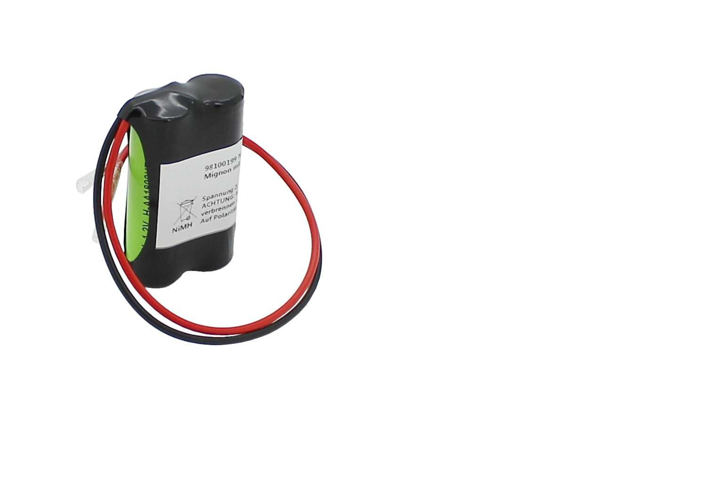 Notleuchtenakku - 2/AA1800-R m. 20cm Kabel, Art.-Nr. 300548 - Akku Mäser - B2B-Shop